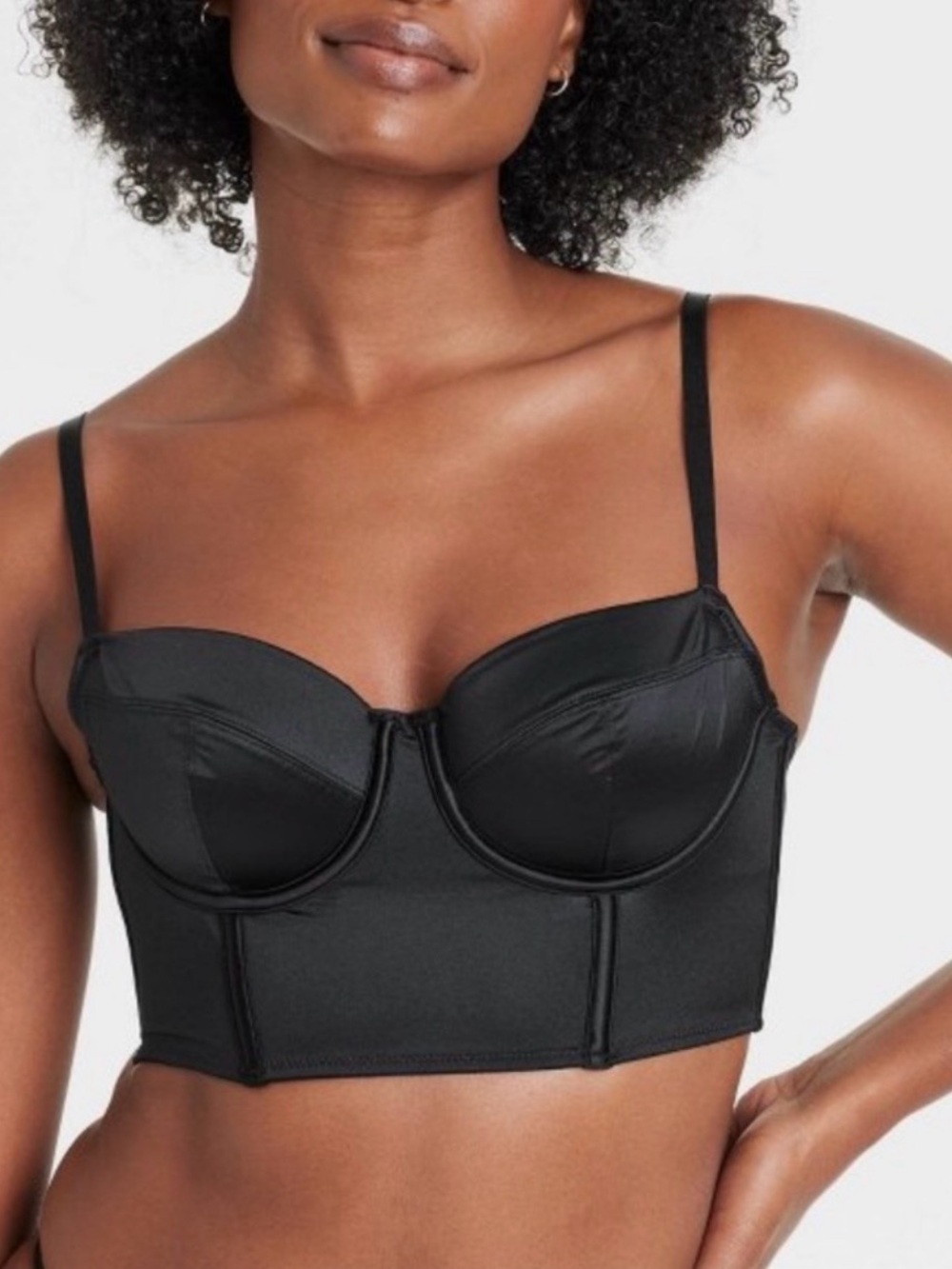 Auden Black Bustier Bra and Crop Top - Women Intimates NWT size S Burlesque